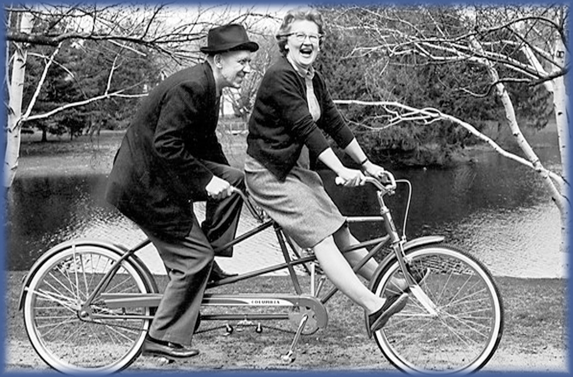 tandem bike antique w border
